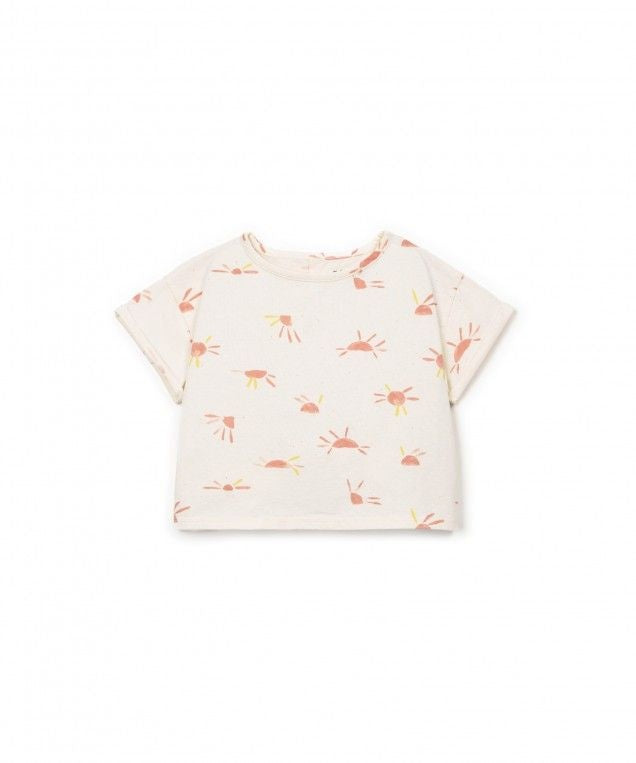 PLAY UP T-shirt meisje Printed Jersey Bio Resin (beige met print)