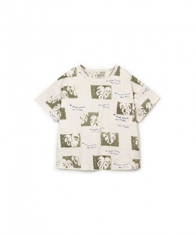 PLAY UP T-shirt jongen Printed Jersey Bio Resin (beige met print)