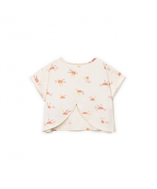 PLAY UP T-shirt meisje Printed Jersey Bio Resin (beige met print)