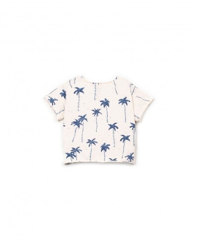 PLAY UP T-shirt jongen Printed Jersey Bio Resin Palm (beige met palmprint)