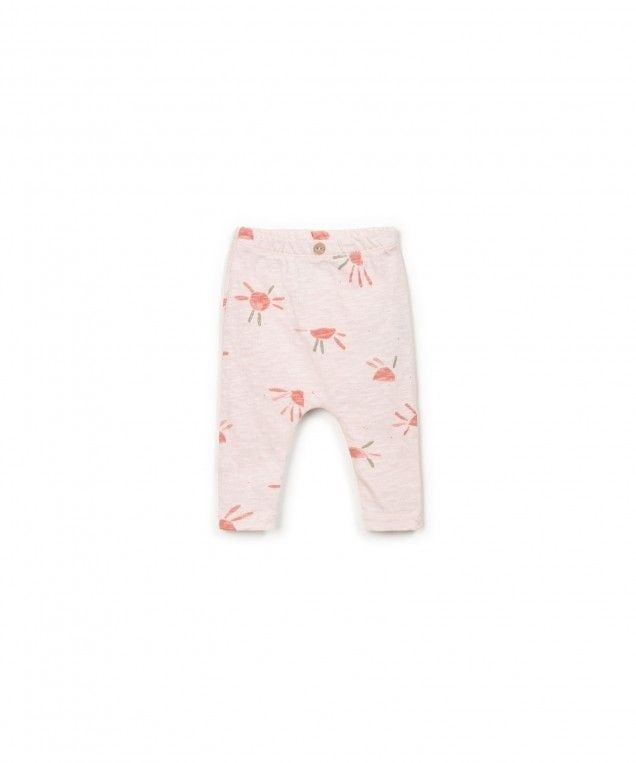 PLAY UP rib legging meisje Floral (roze met bloemenprint)