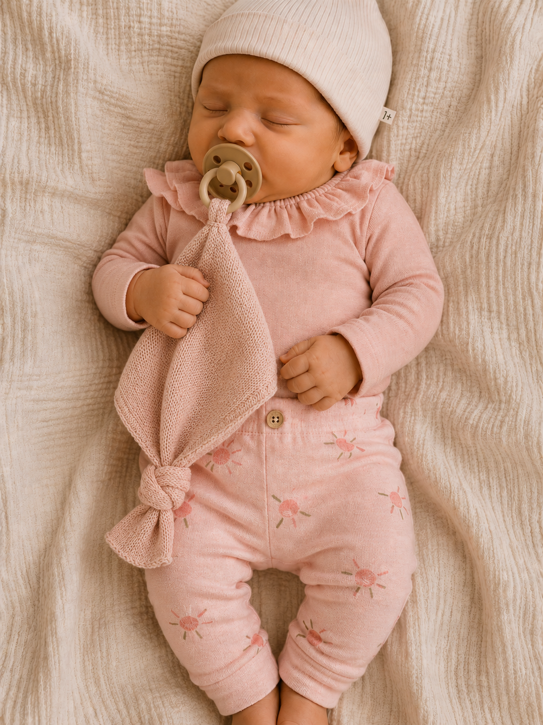 PLAY UP rib legging meisje Floral (roze met bloemenprint)
