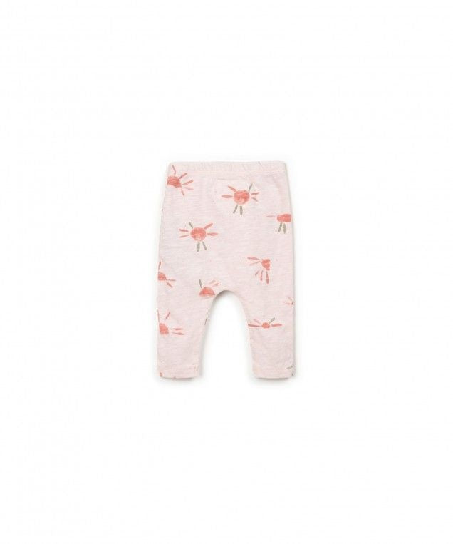 PLAY UP rib legging meisje Floral (roze met bloemenprint)