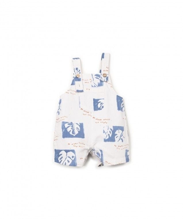 PLAY UP jumpsuit jongen Printed Twill Bio Resin (beige met print)