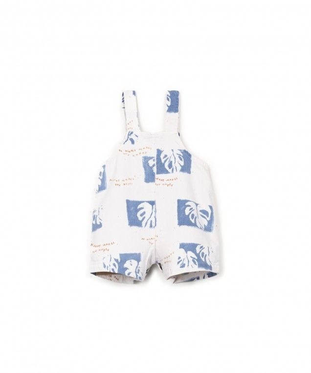 PLAY UP jumpsuit jongen Printed Twill Bio Resin (beige met print)