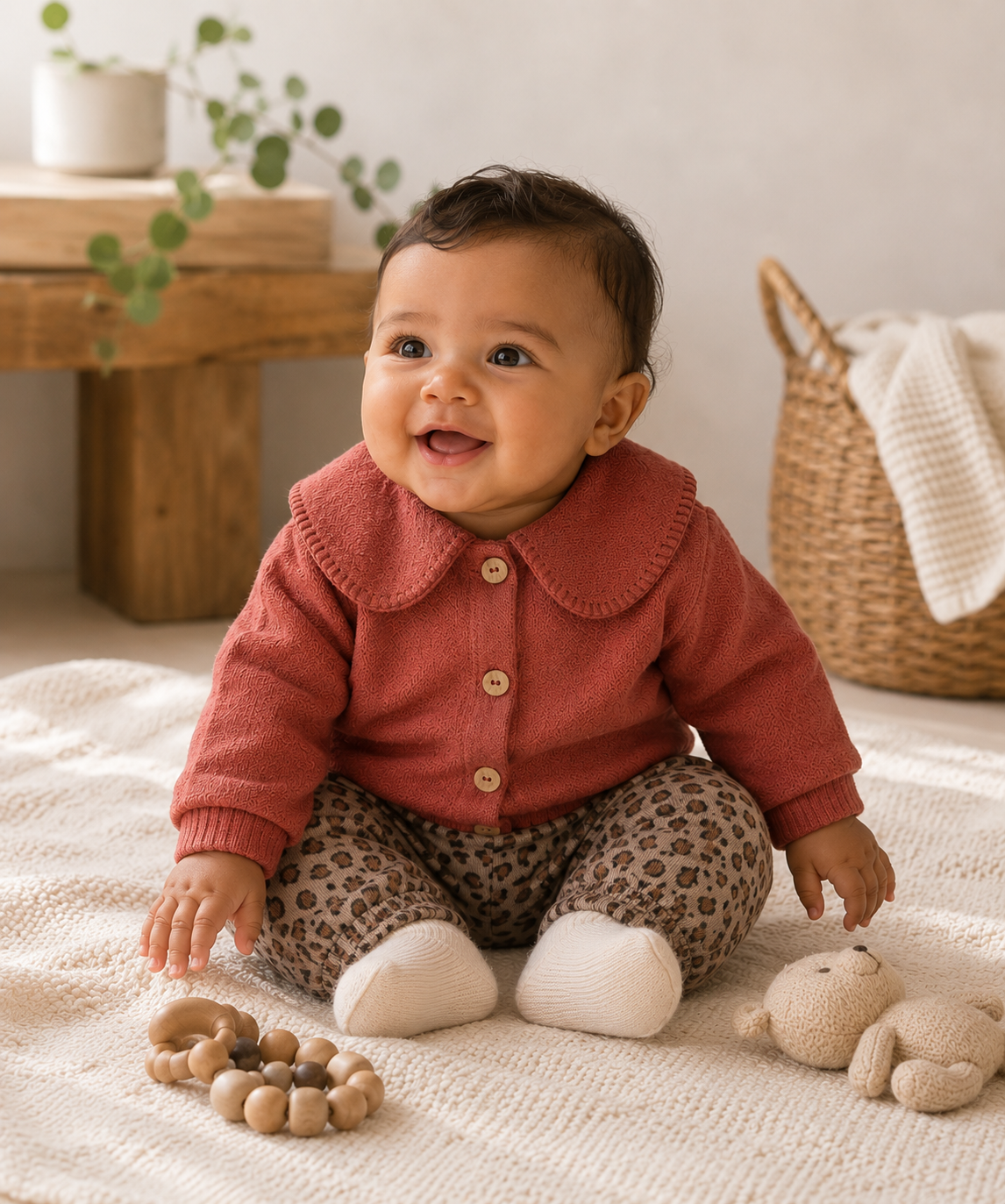 PLAY UP twill broek meisje Printed Drawing Taupe