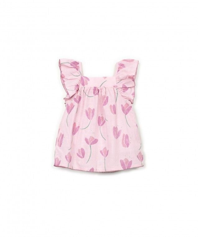 PLAY UP jurk meisje Printed Woven Margarida (lichtroze met bloemenprint)