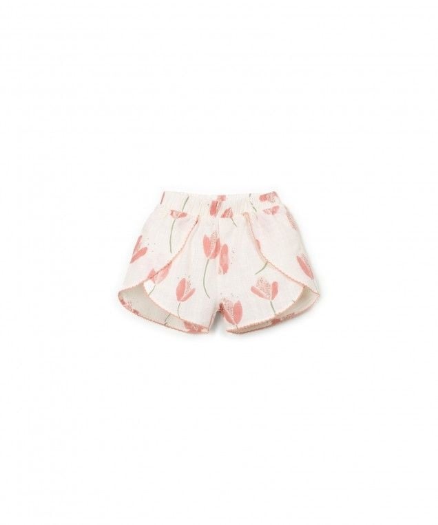 PLAY UP korte broek meisje Printed Woven Bio Resin (beige met print)