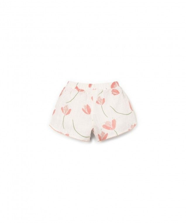PLAY UP korte broek meisje Printed Woven Bio Resin (beige met print)