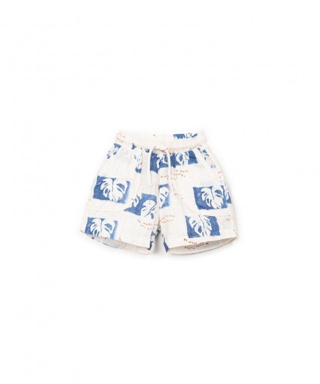PLAY UP korte broek jongen Printed Woven Bio Resin (beige met print)