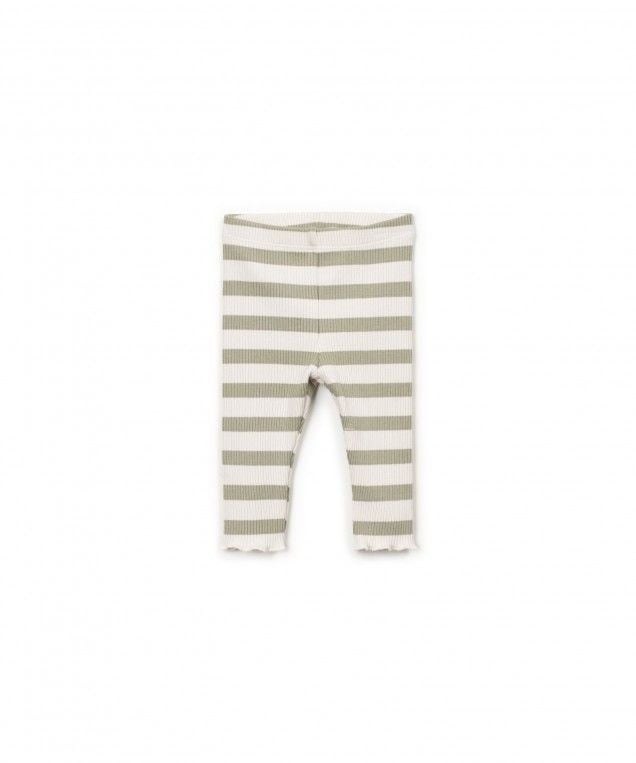 PLAY UP rib legging meisje gestreept (olijfgroen)