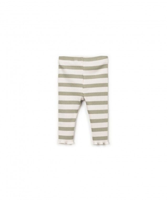 PLAY UP rib legging meisje gestreept (olijfgroen)