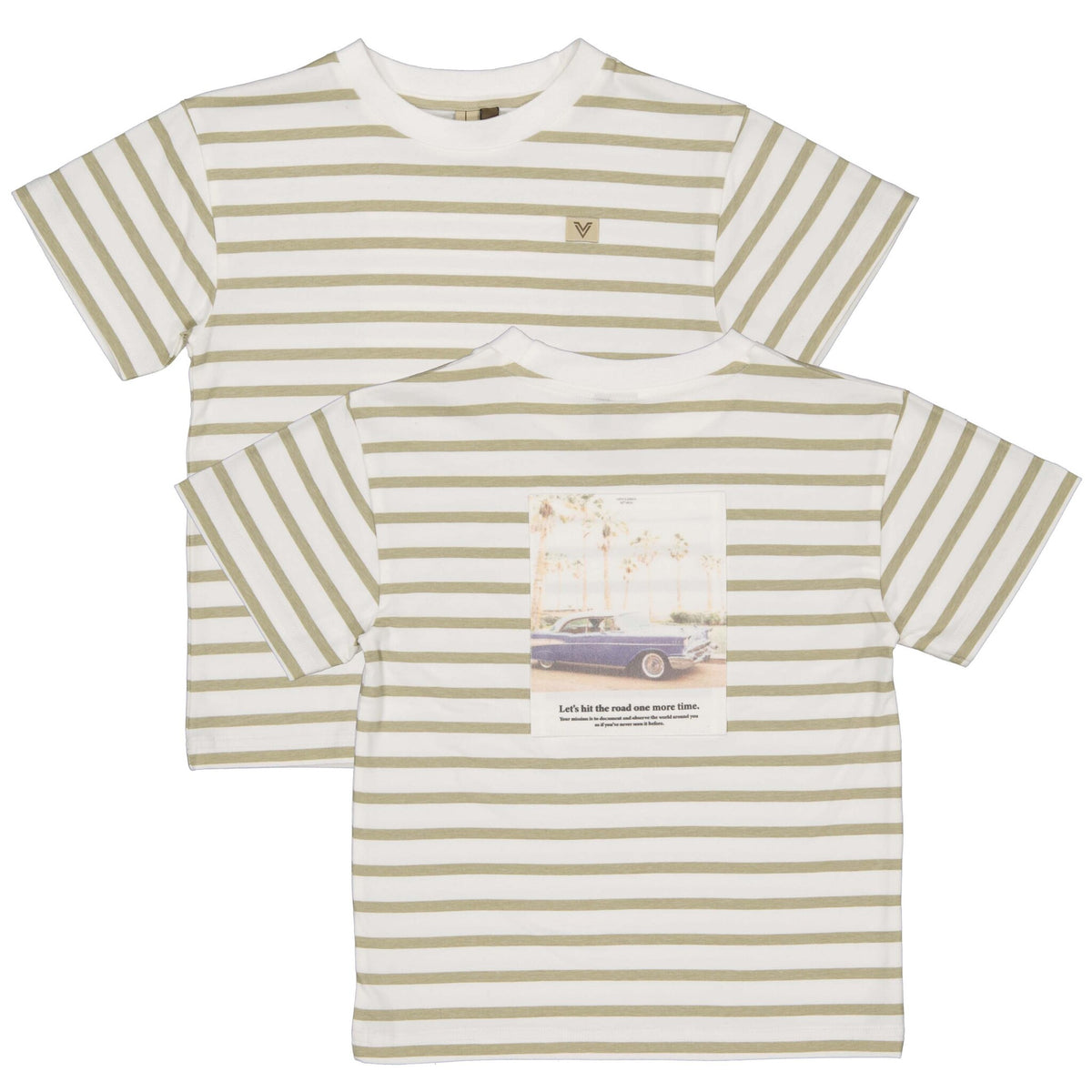 LEVV shirt jongen Bas T-shirt White Stripe wit gestreept