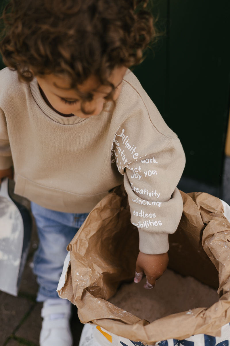 LEVV sweater jongen Zand sweater Desert Sand zandkleur