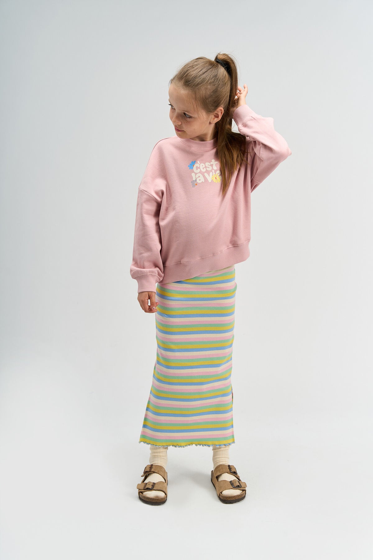 The New sweatshirt kind Sandy Silver Pink (zilver roze)