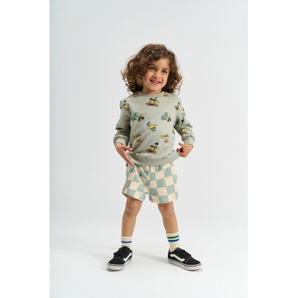 The New korte broek kind Sebastian Aqua Grijs (aqua grijs, met print)