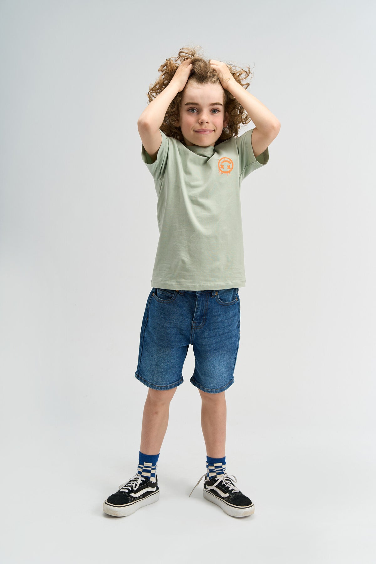 The New shirt kind Sander Tee Aqua Grey (aqua grijs)