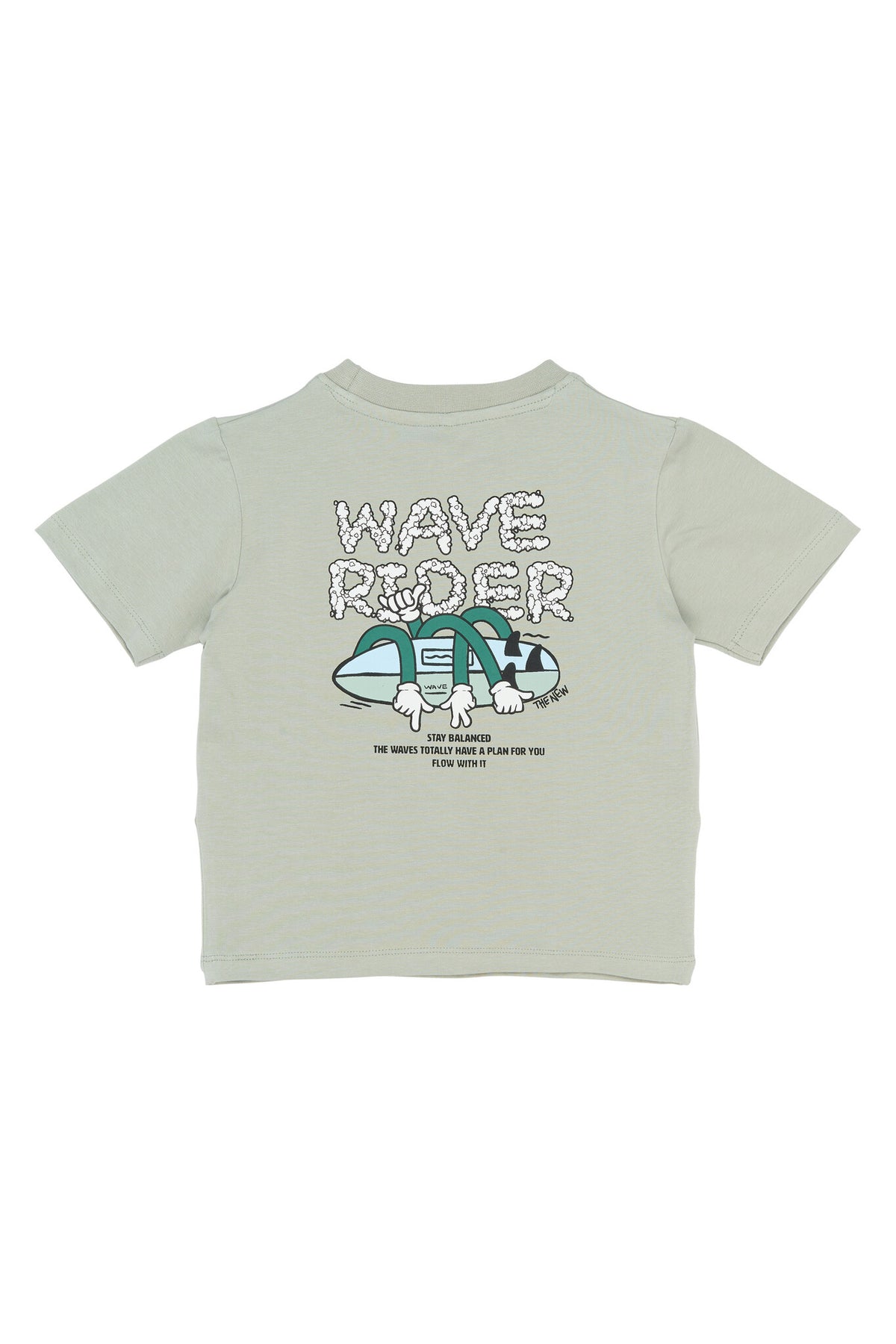 The New shirt kind Sigurd Tee Aqua Grey (aqua grijs)