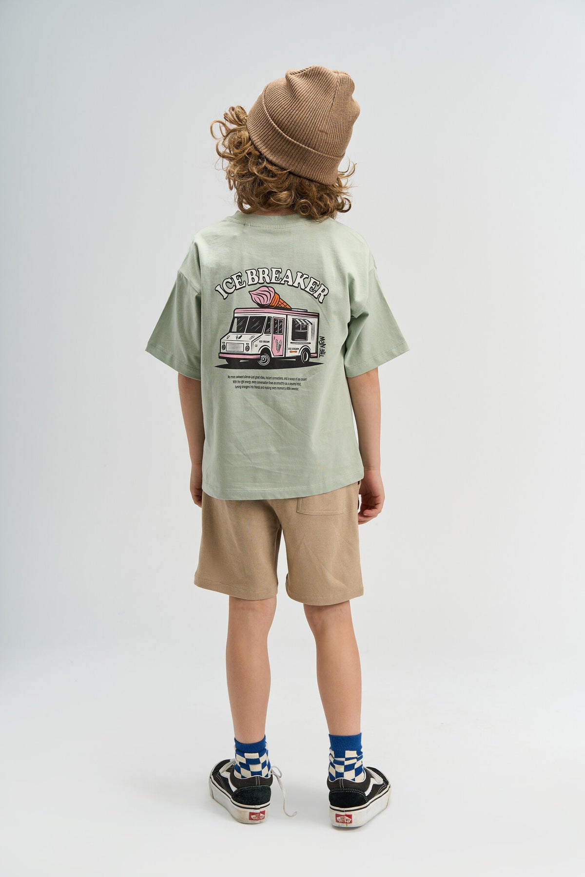 The New shirt kind Stefano Tee Aqua Grey (aqua grijs)