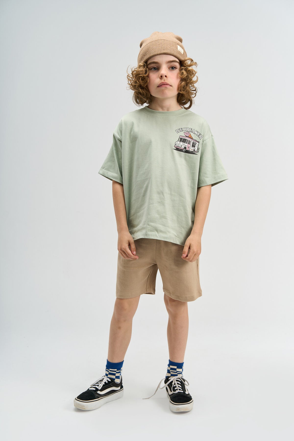 The New shirt kind Stefano Tee Aqua Grey (aqua grijs)