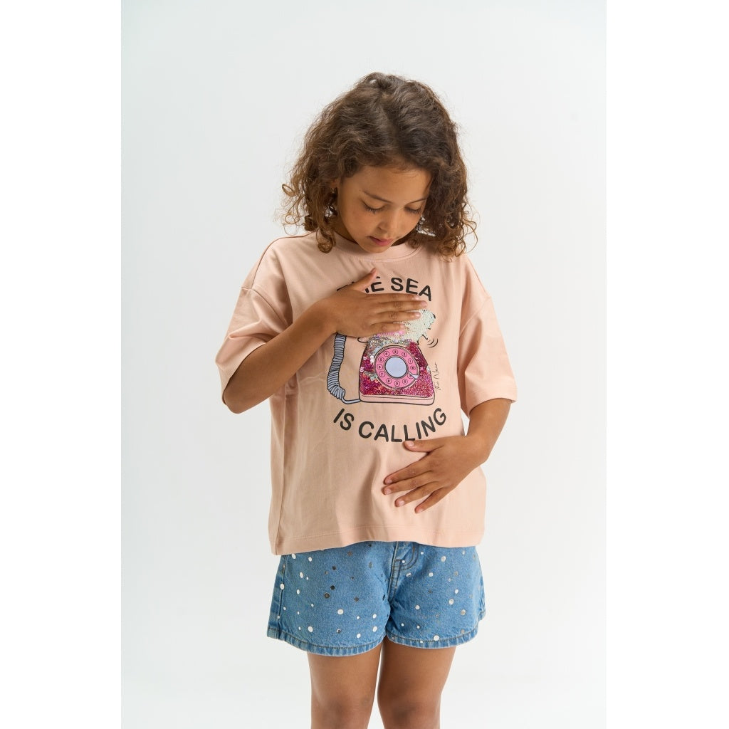 The New shirt meisje Tiffany Tee Peach Whip (perzik)