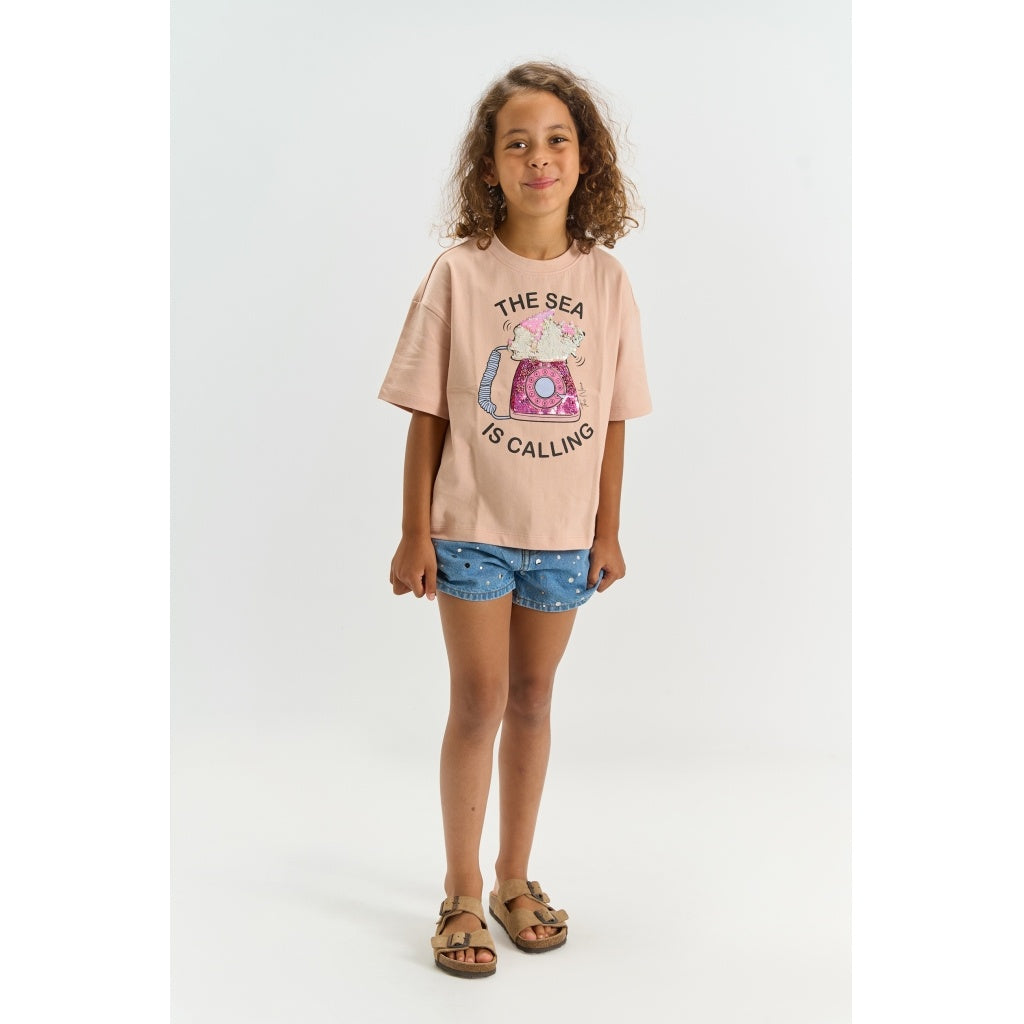 The New shirt meisje Tiffany Tee Peach Whip (perzik)