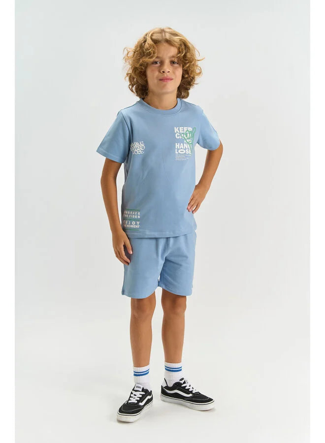 The New korte broek jongen Titus Short Forever Blue (blauw)