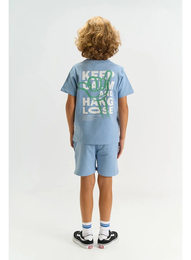 The New korte broek jongen Titus Short Forever Blue (blauw)