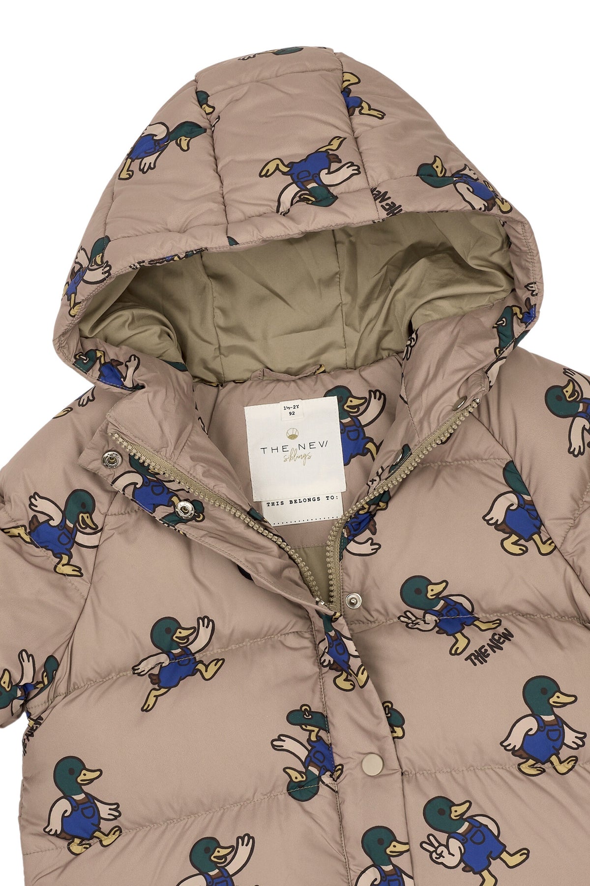 THE NEW puffer jas Uwe Taupe Gray (taupegrijs)