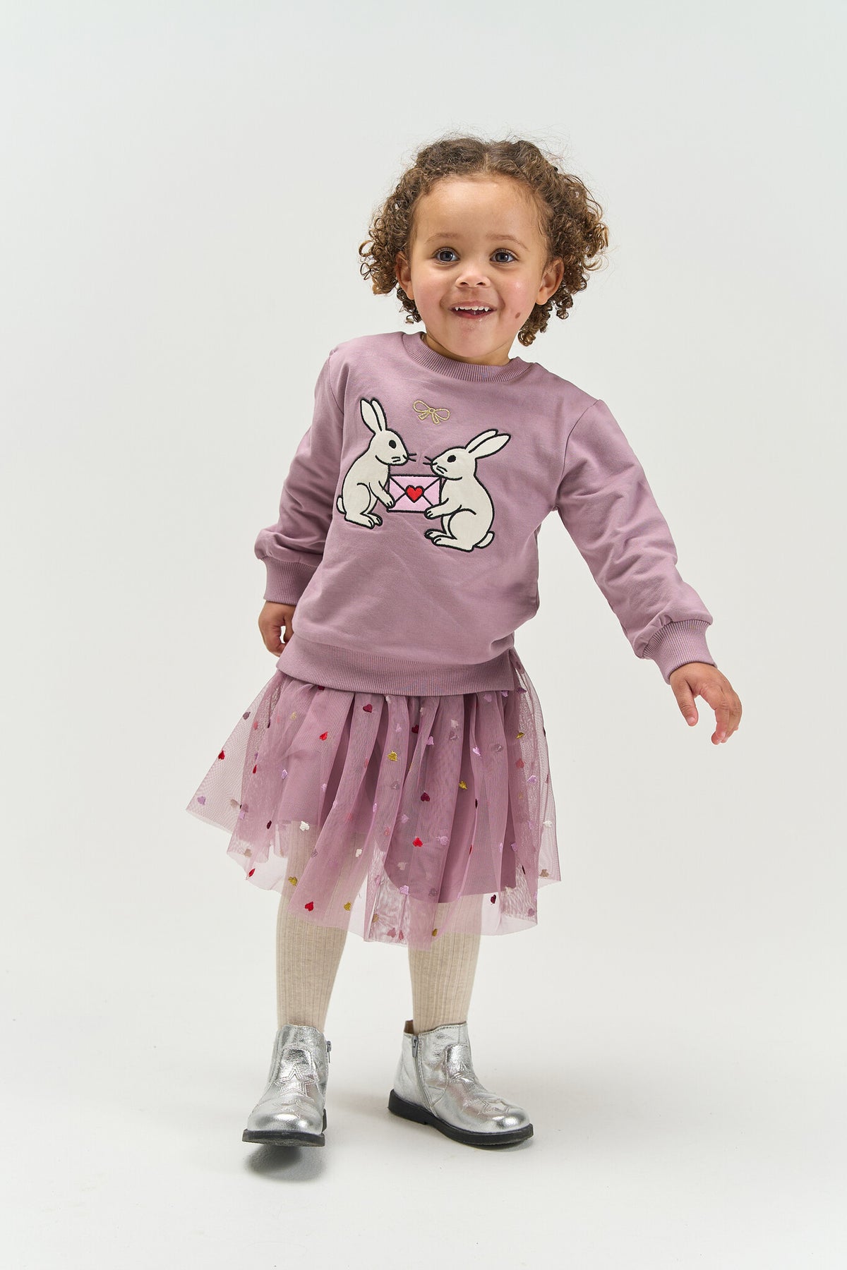 THE NEW rok meisje Vadia Mesh Elderberry lila/roze