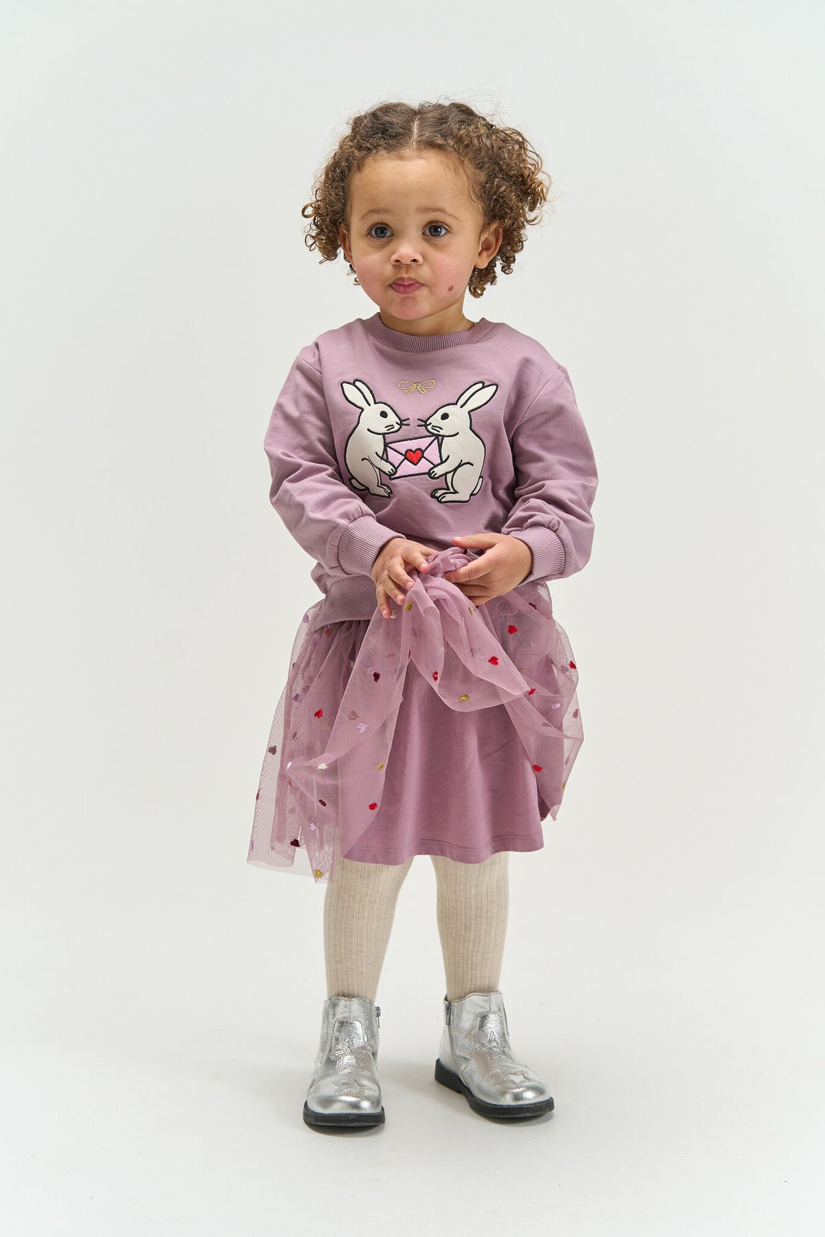 THE NEW rok meisje Vadia Mesh Elderberry lila/roze