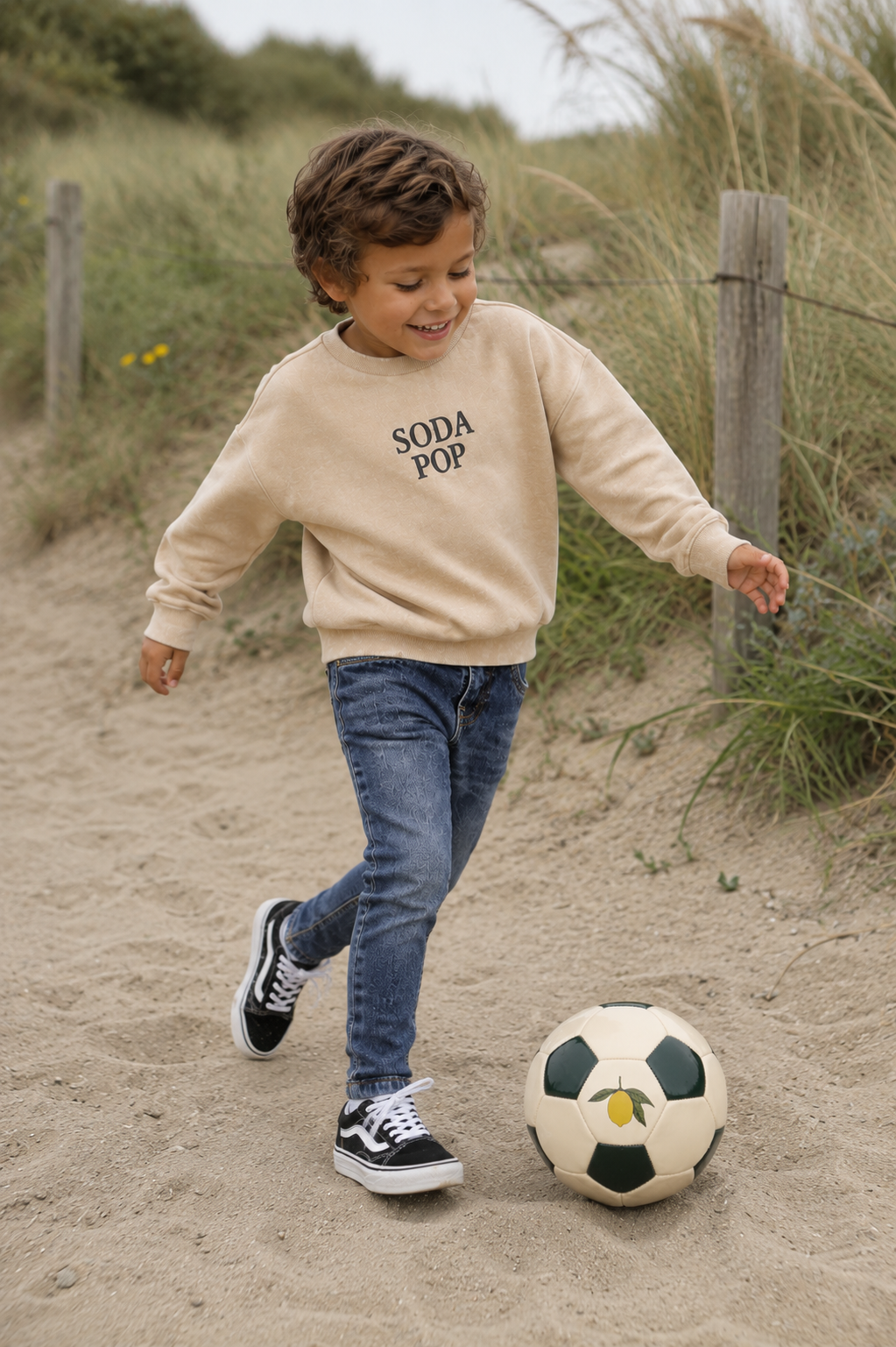 THE NEW sweater jongen Valente Humus (zand)