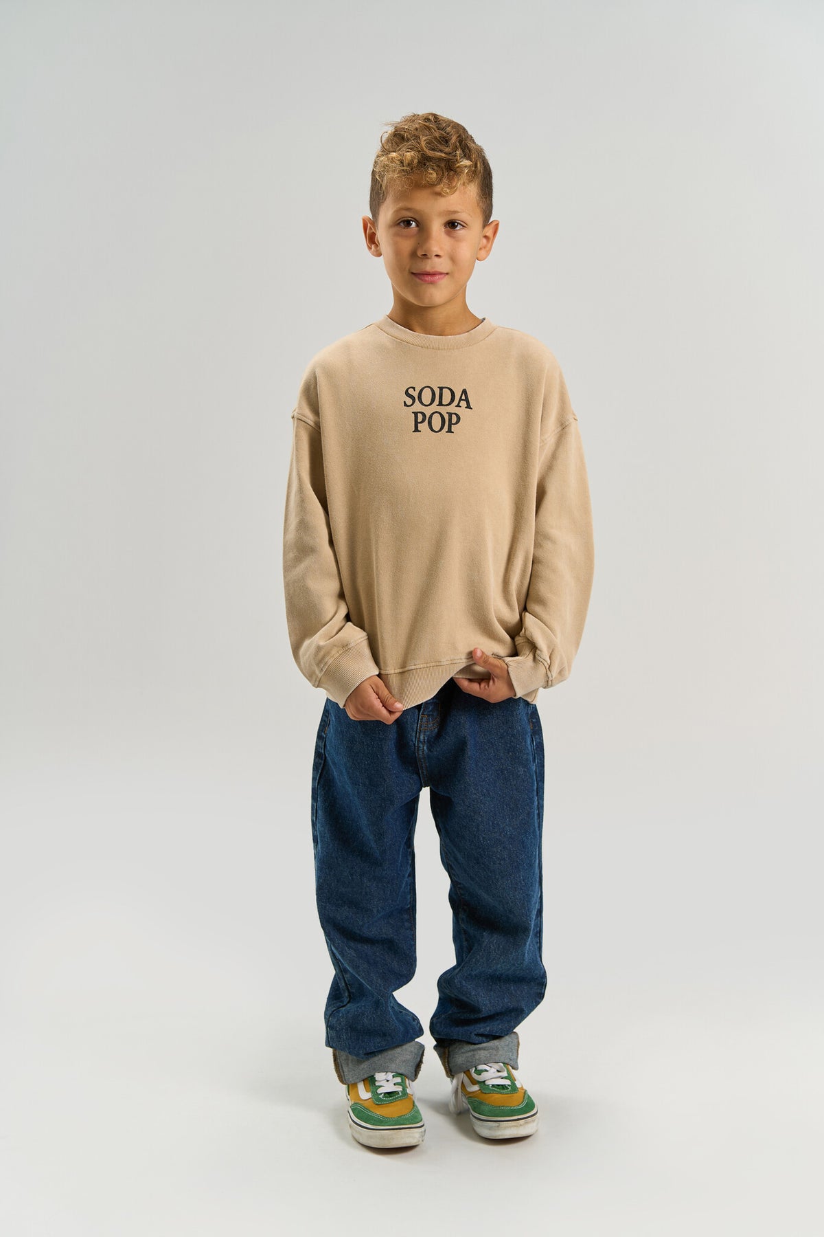 THE NEW sweater jongen Valente Humus (zand)