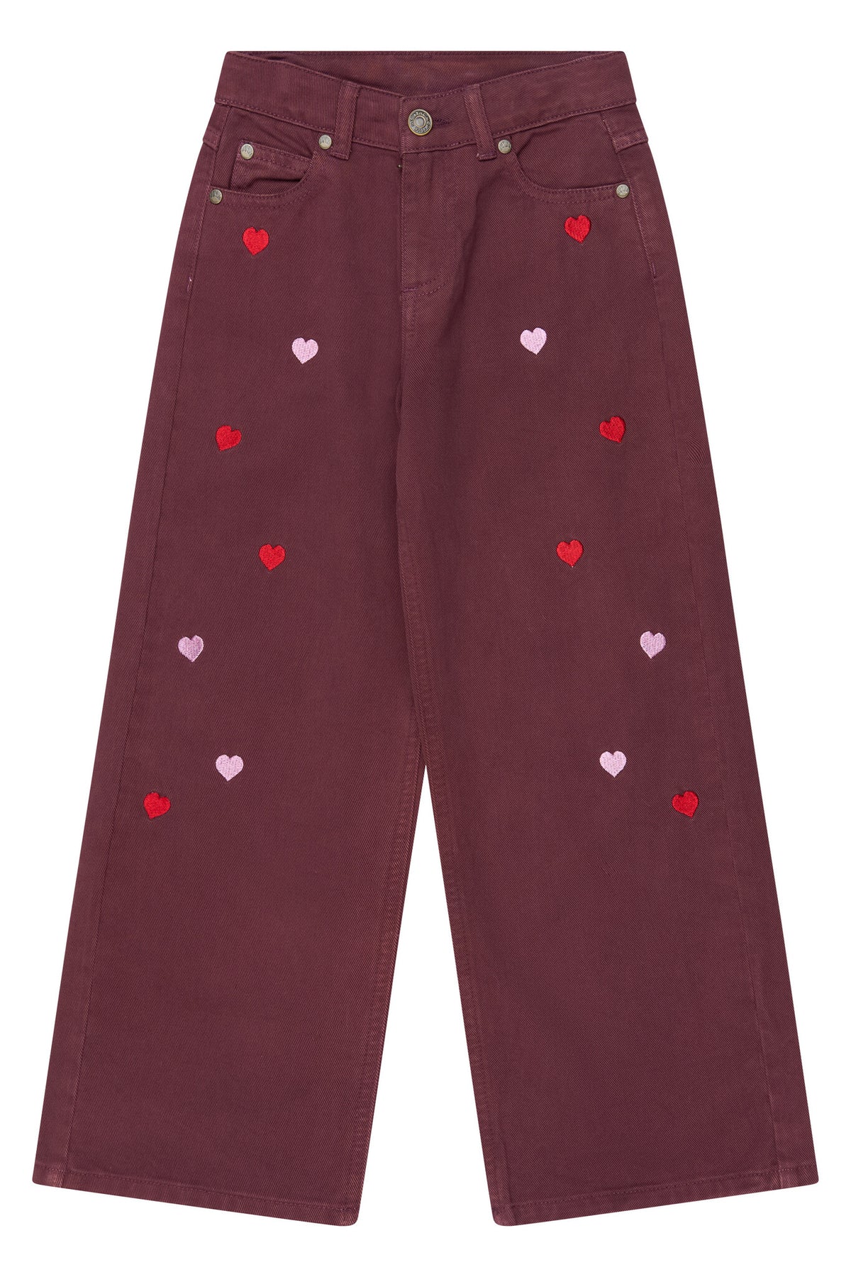 THE NEW wide fit jeans meisje Valentine Burgundy (bordeaux)