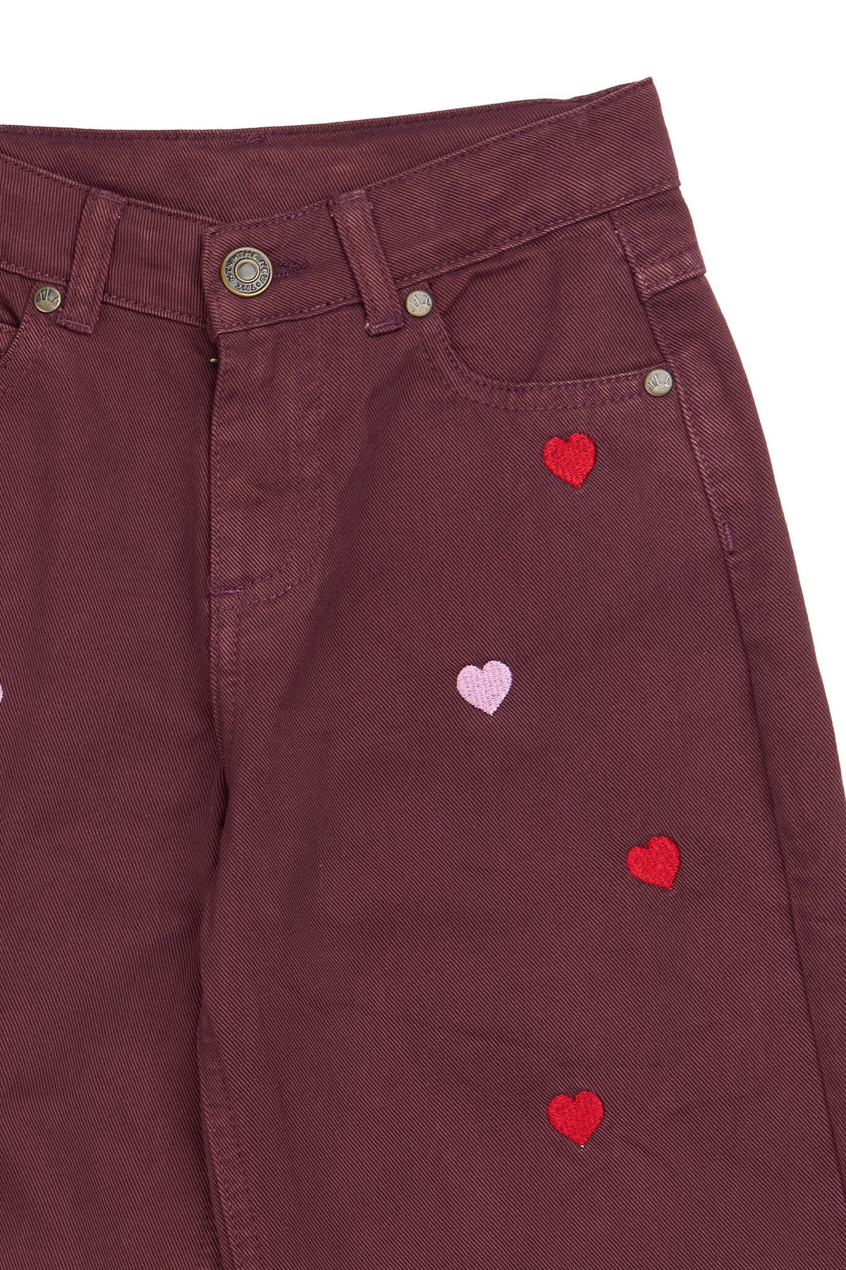 THE NEW wide fit jeans meisje Valentine Burgundy (bordeaux)