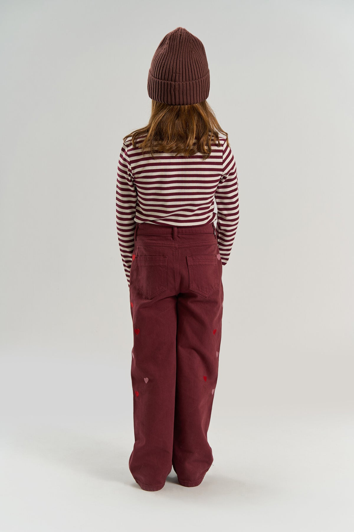 THE NEW wide fit jeans meisje Valentine Burgundy (bordeaux)