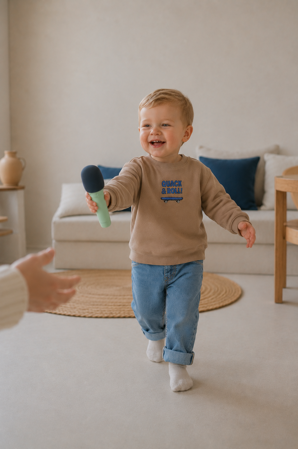 THE NEW sweater jongen Valino Taupe Gray (taupegrijs)