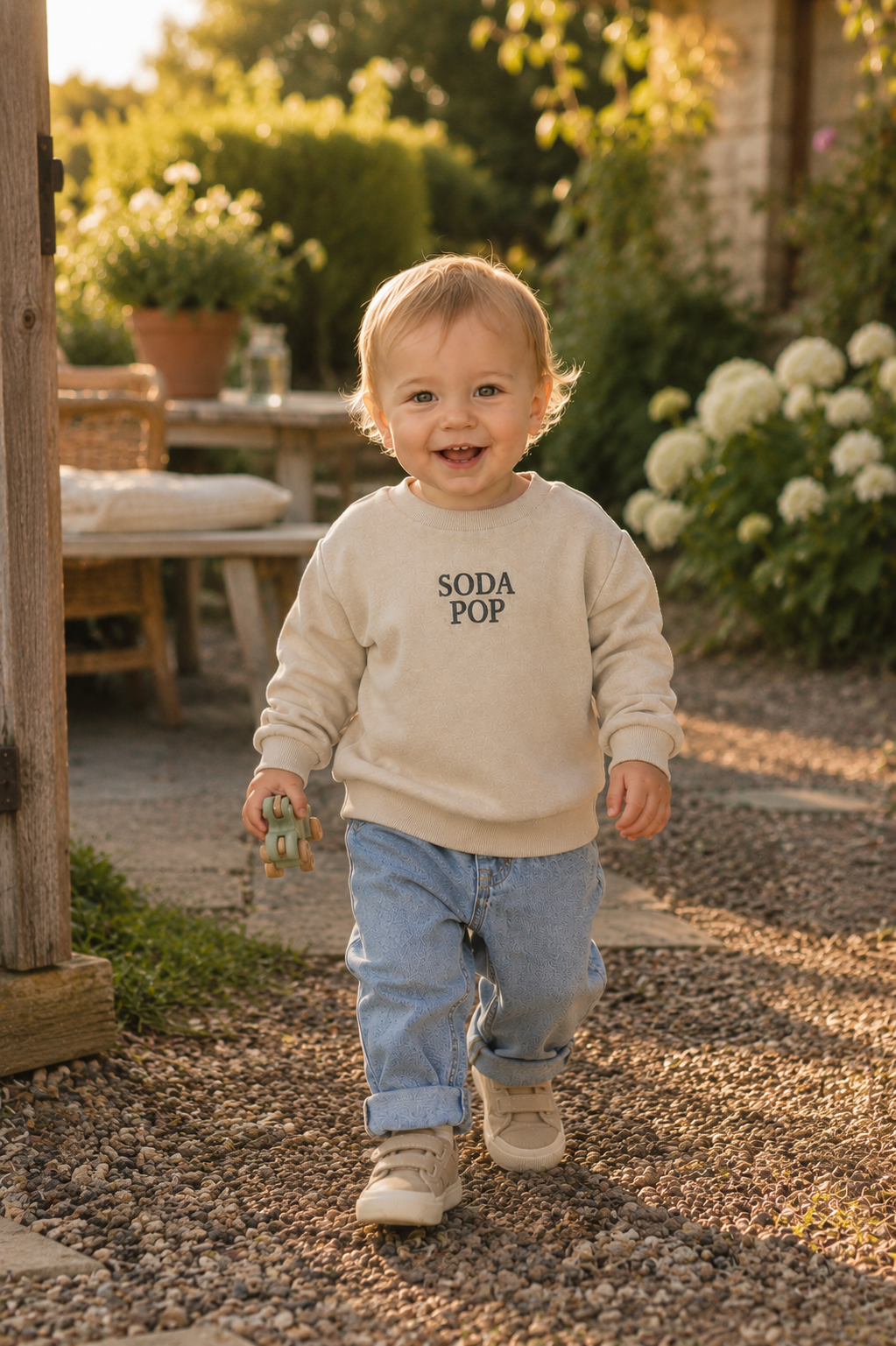 THE NEW sweater jongen Valter Humus (zand)