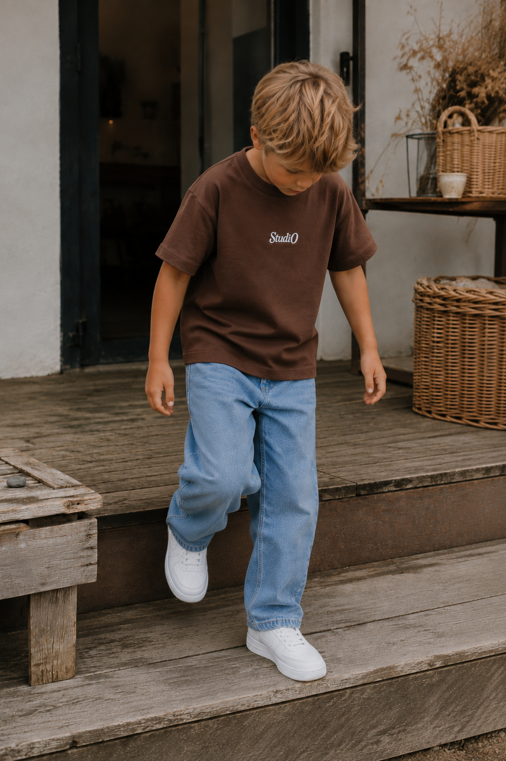 THE NEW T-shirt jongen Varl OS Chestnut (kastanjebruin)