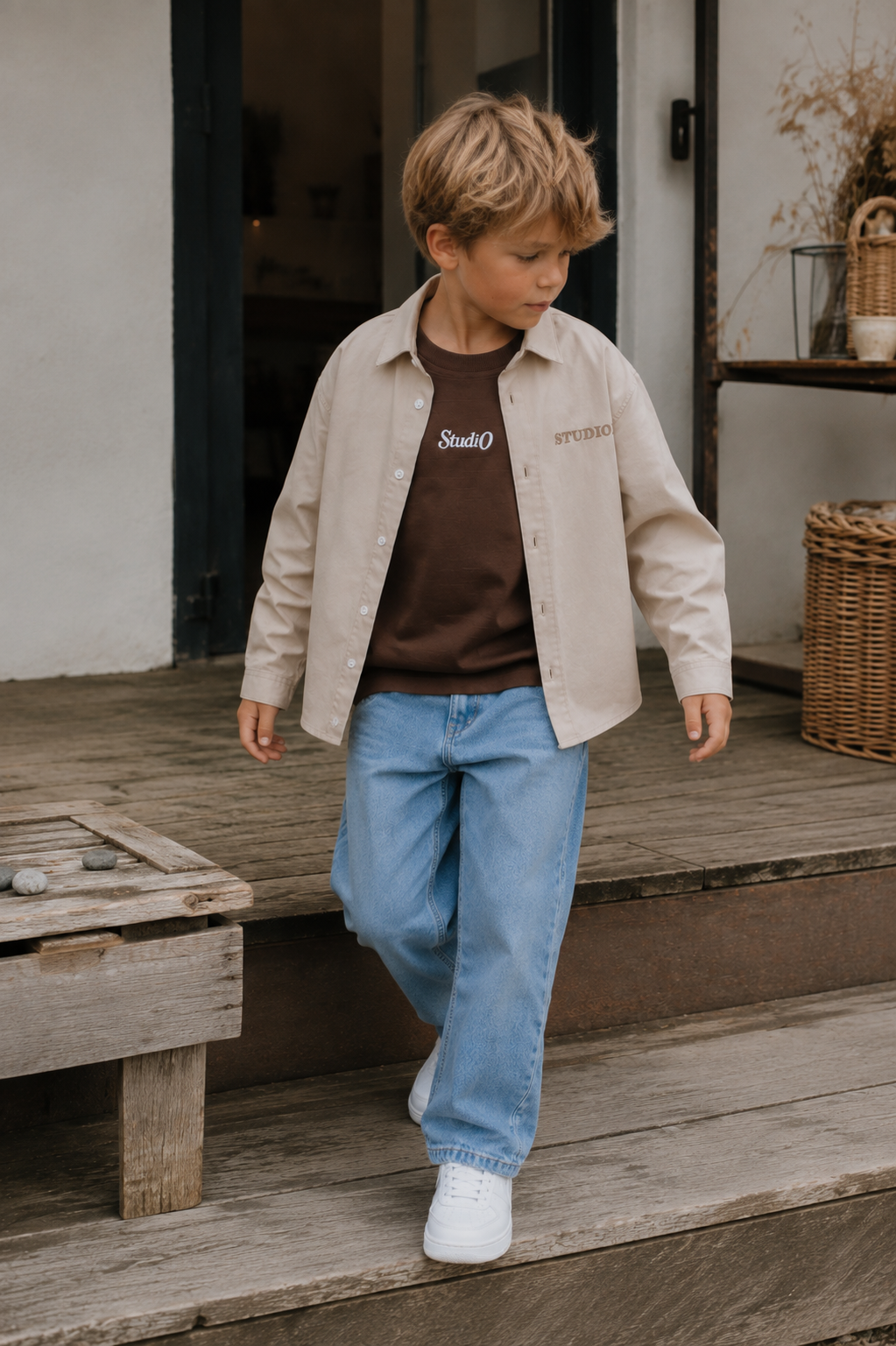 THE NEW T-shirt jongen Varl OS Chestnut (kastanjebruin)