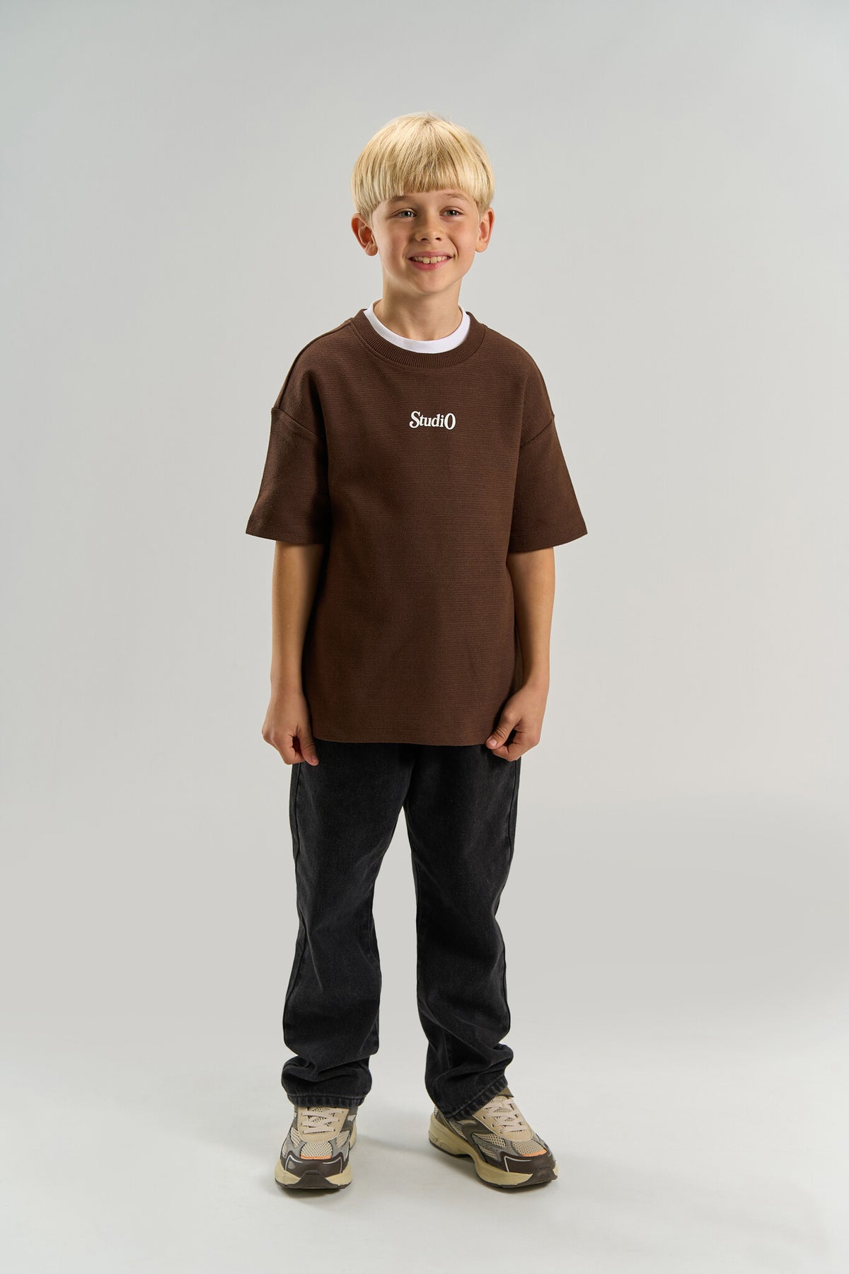 THE NEW T-shirt jongen Varl OS Chestnut (kastanjebruin)