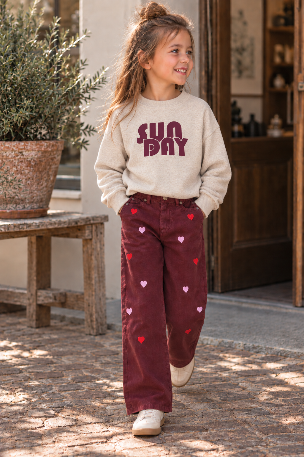 THE NEW sweater meisje Virna Oatmeal Melange (beige melange)