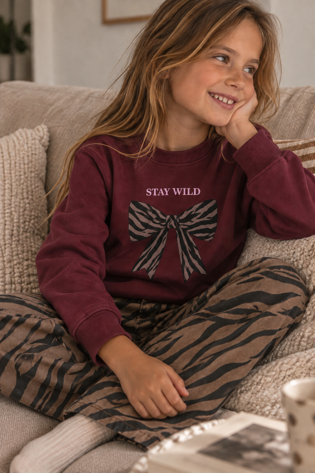 THE NEW sweater meisje Vonnie Burgundy (bordeaux)