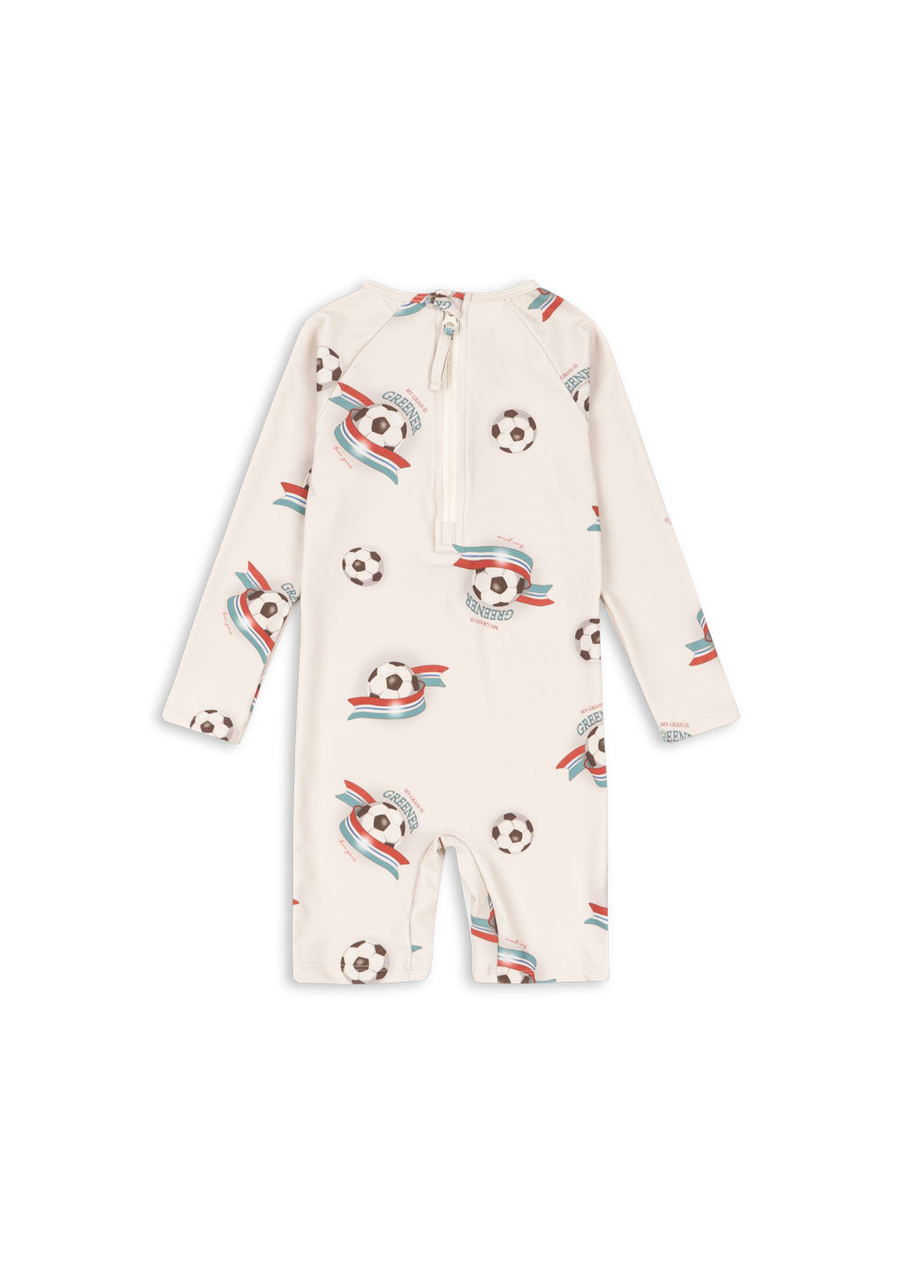 Konges Sløjd zwempak baby Aster Onesie GRS Kick It (met voetbal print)