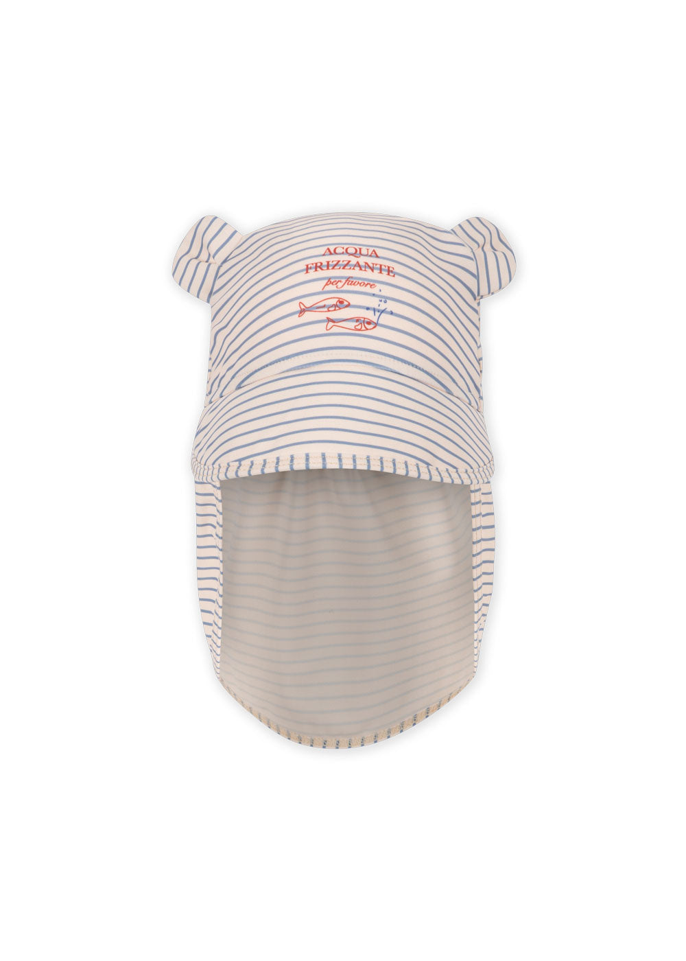 Konges Sløjd zonnepet baby Bear Aster Stripe Bluie (blauw gestreept, nekbescherming)