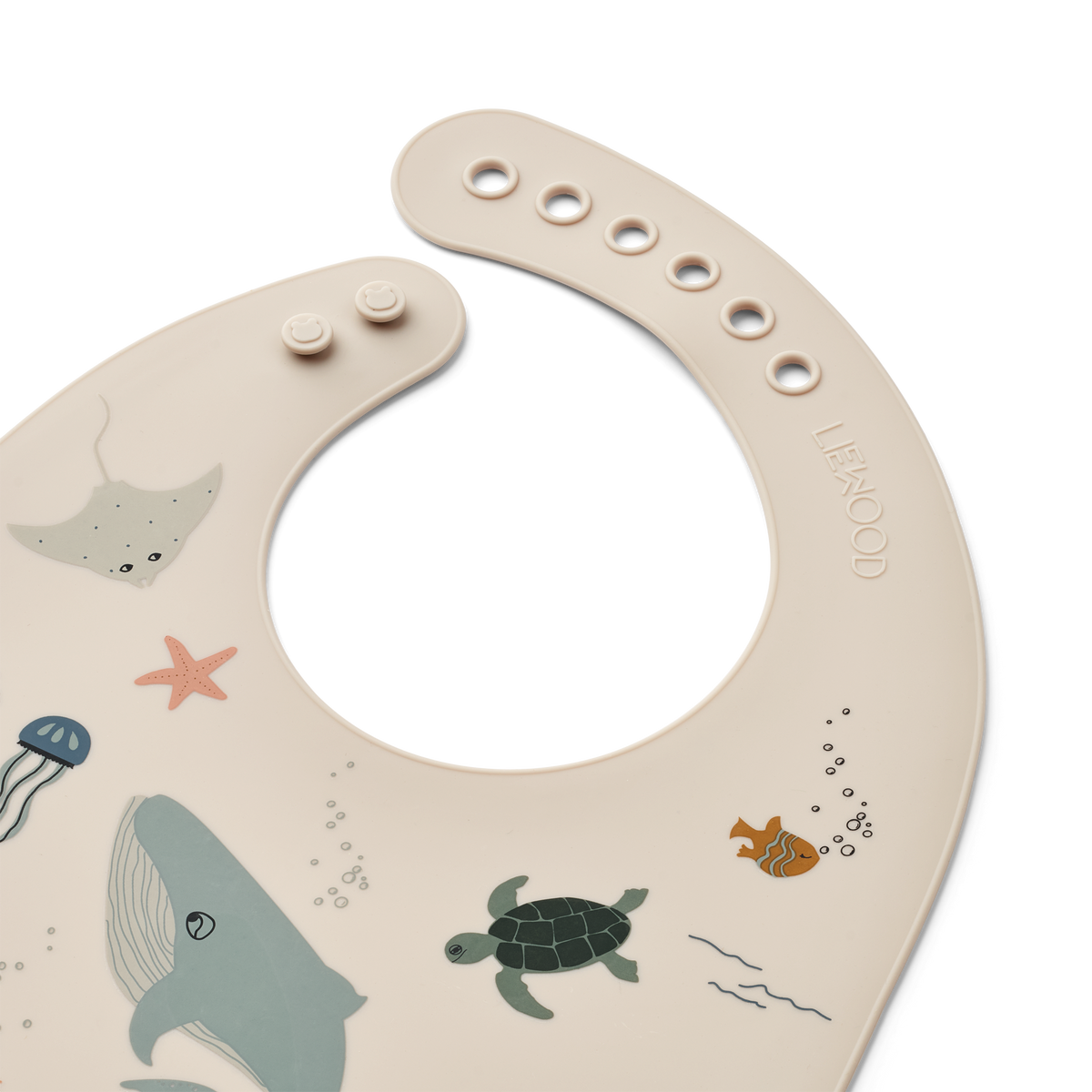 LIEWOOD siliconen slabbetjes kind Tilda set van 2 (Sea Creature / Sandy)