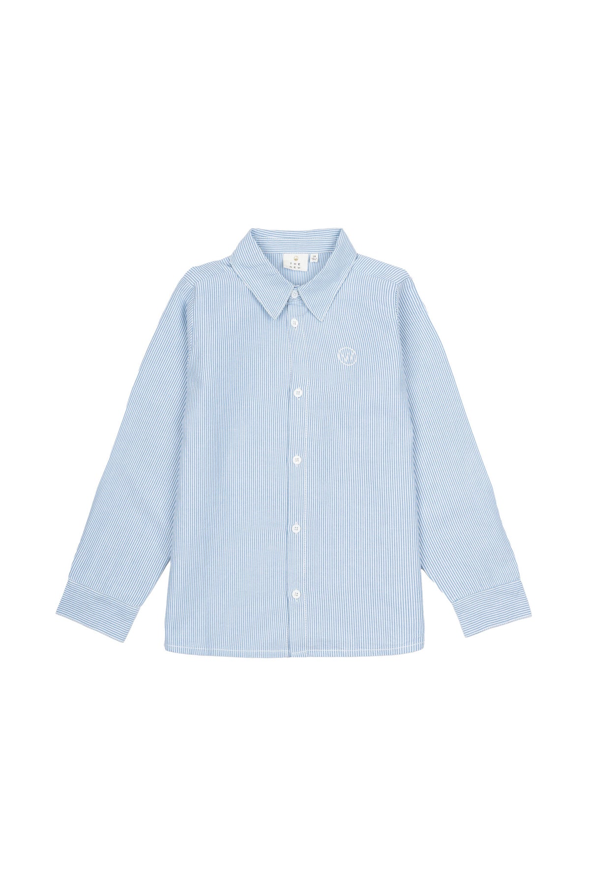 The New overhemd kind Michael Shirt Bright White Striped (wit en lichtblauw gestreept)