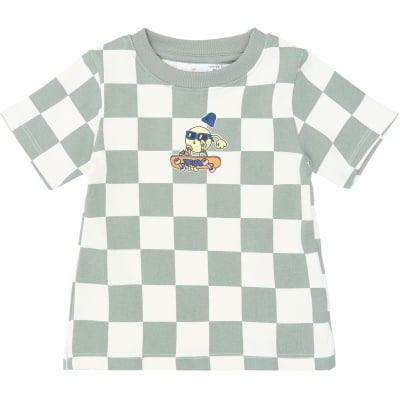 The New T-shirt kind Sebastian Tee Aqua Grijs (aqua grijs, met print)