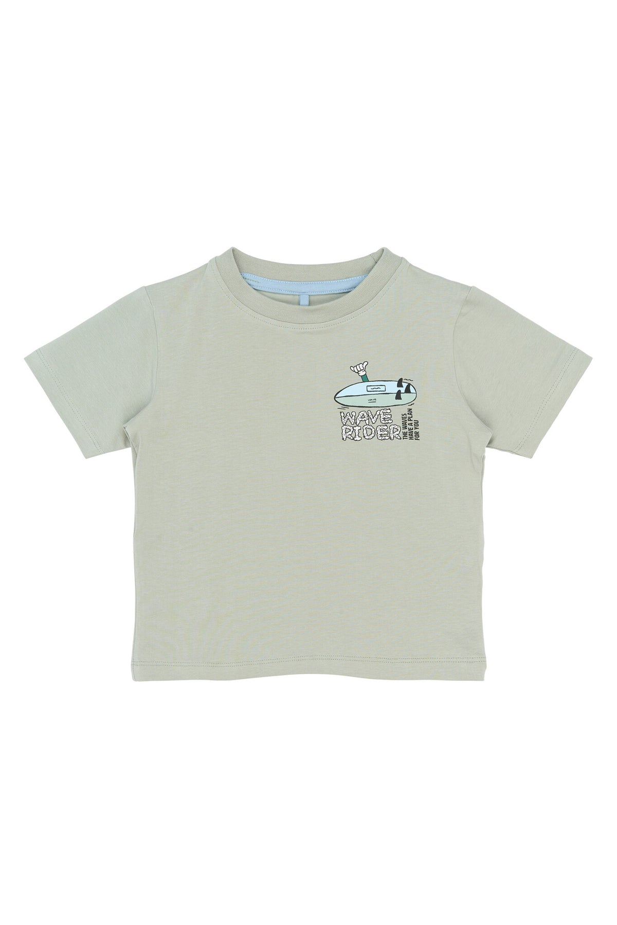 The New shirt kind Sigurd Tee Aqua Grey (aqua grijs)