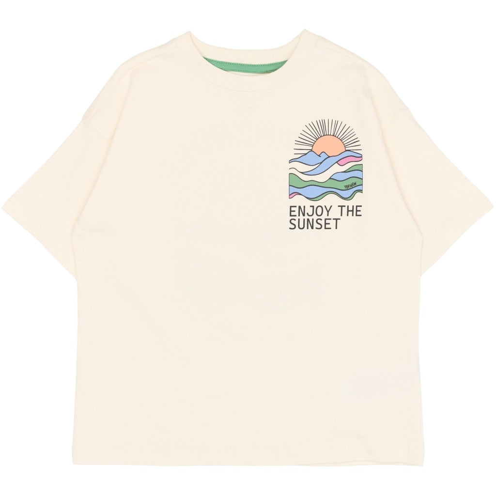 The New shirt jongen Tuck Tee Gardenia (crèmewit)